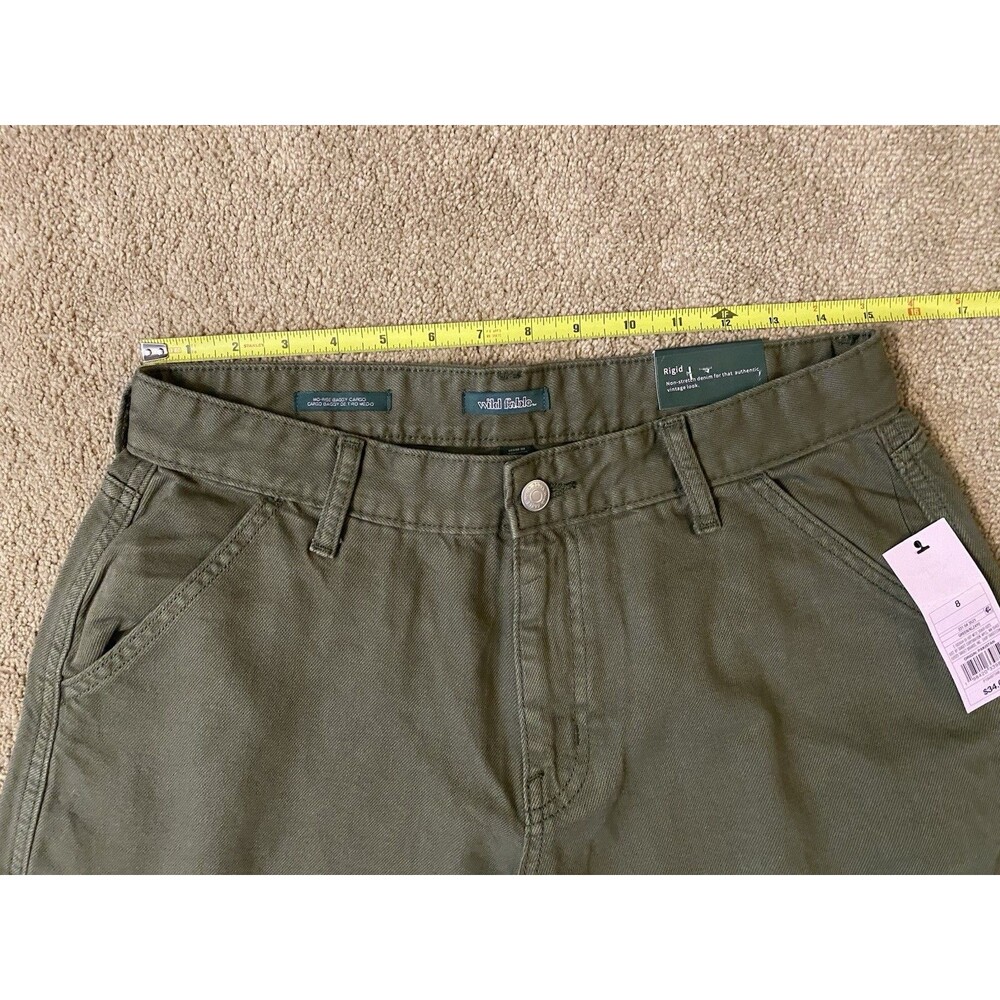 Wild Fable Mid-Rise Wide Leg Baggy Cargo Pants Camo Green Women’s Size 8 - Picture 6 of 16